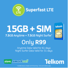 SIM Only + 15GB Telkom Data Bundle